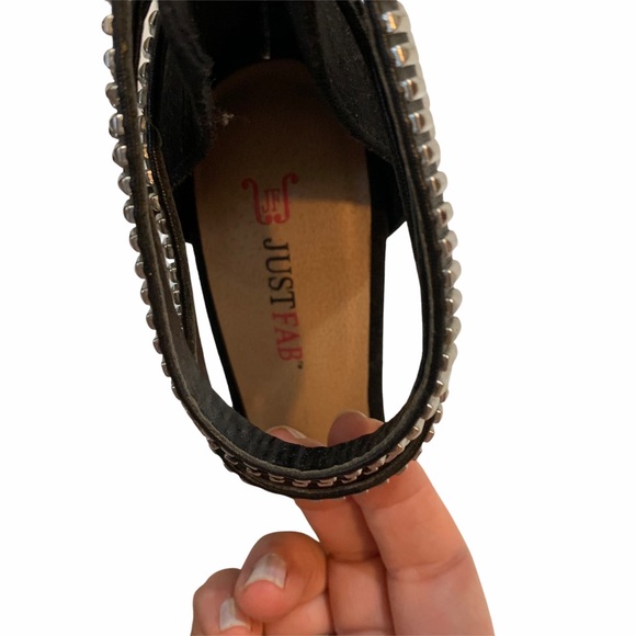 Just Fab Lilou black studded pointy toe heels women’s 7 - Picture 3 of 10